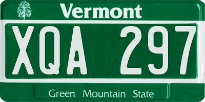 VT license plate XQA297