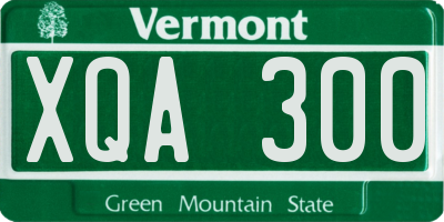 VT license plate XQA300