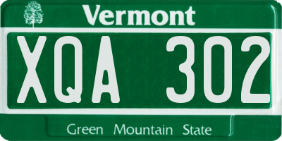VT license plate XQA302
