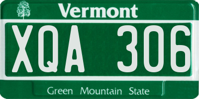 VT license plate XQA306