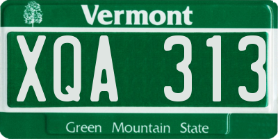 VT license plate XQA313