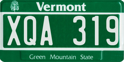 VT license plate XQA319