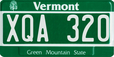 VT license plate XQA320
