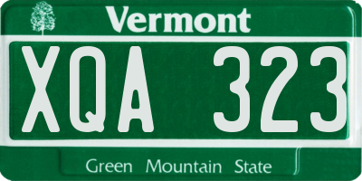 VT license plate XQA323
