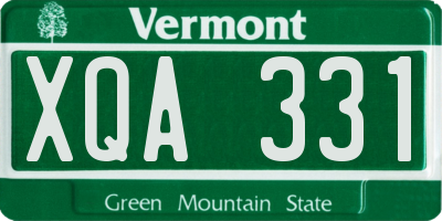 VT license plate XQA331