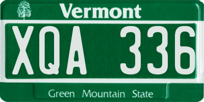 VT license plate XQA336