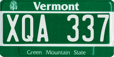 VT license plate XQA337