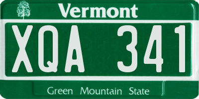 VT license plate XQA341