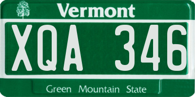 VT license plate XQA346