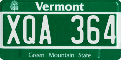 VT license plate XQA364