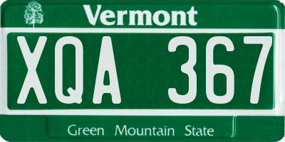 VT license plate XQA367