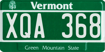 VT license plate XQA368