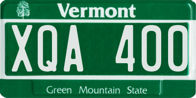 VT license plate XQA400