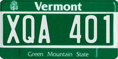 VT license plate XQA401