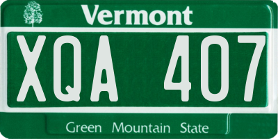 VT license plate XQA407