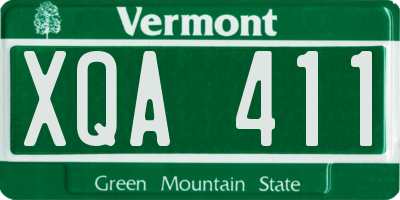 VT license plate XQA411