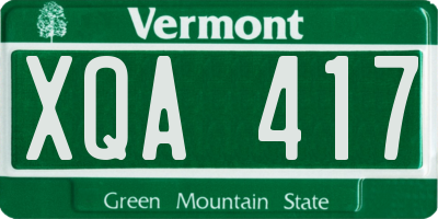 VT license plate XQA417
