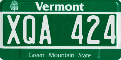 VT license plate XQA424