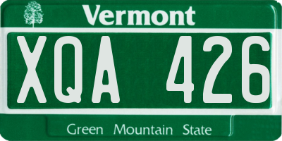 VT license plate XQA426
