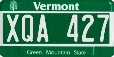 VT license plate XQA427