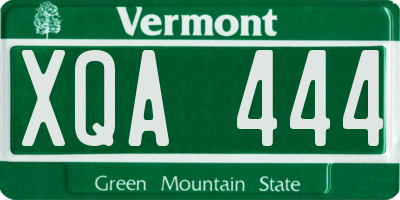 VT license plate XQA444