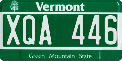 VT license plate XQA446