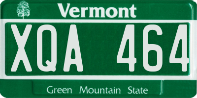 VT license plate XQA464