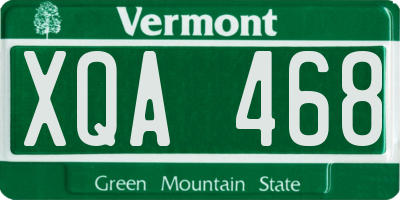 VT license plate XQA468