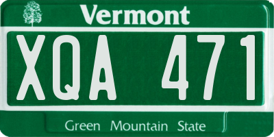 VT license plate XQA471