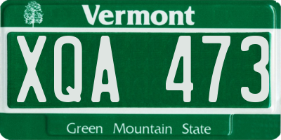 VT license plate XQA473