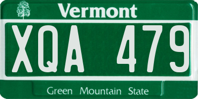 VT license plate XQA479