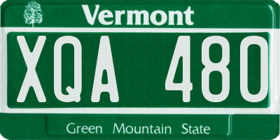 VT license plate XQA480