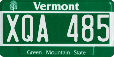 VT license plate XQA485
