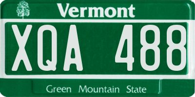 VT license plate XQA488