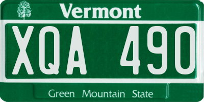 VT license plate XQA490