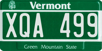 VT license plate XQA499