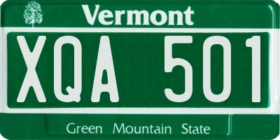 VT license plate XQA501
