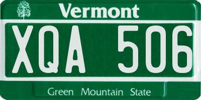 VT license plate XQA506