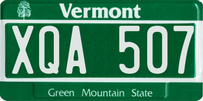 VT license plate XQA507