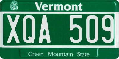 VT license plate XQA509