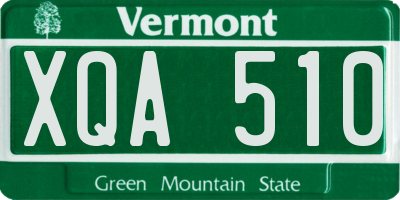 VT license plate XQA510