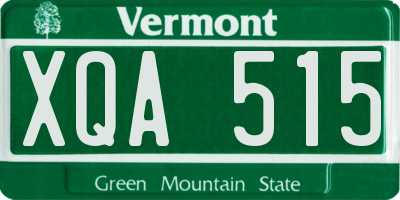 VT license plate XQA515