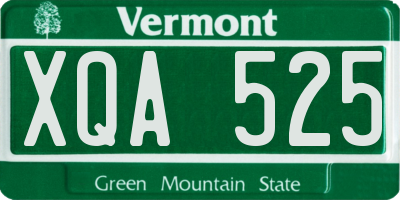 VT license plate XQA525