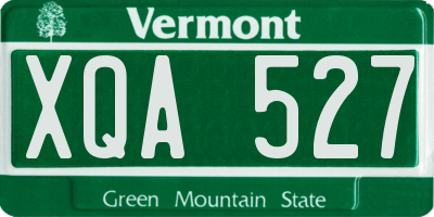 VT license plate XQA527