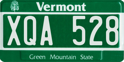 VT license plate XQA528