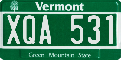 VT license plate XQA531