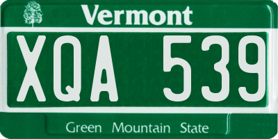 VT license plate XQA539