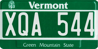 VT license plate XQA544