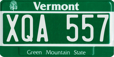 VT license plate XQA557