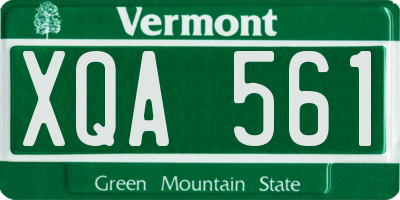 VT license plate XQA561